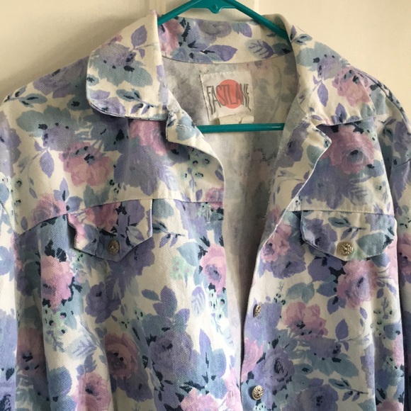 FASTLANE Retro Floral print jacket - Picture 4 of 6